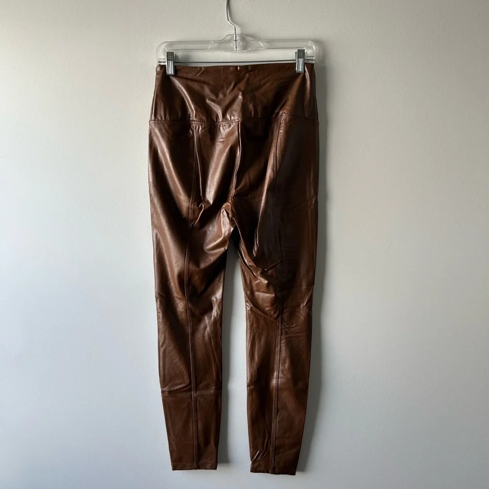 Lysse brown faux leather leggings - Picture 3 of 3